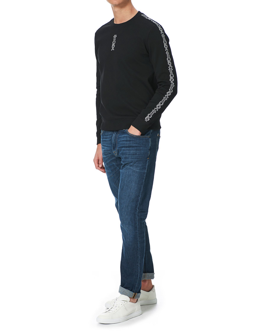 Men | Sweaters & Knitwear | HUGO | Doby Logo Sweatshirt Black