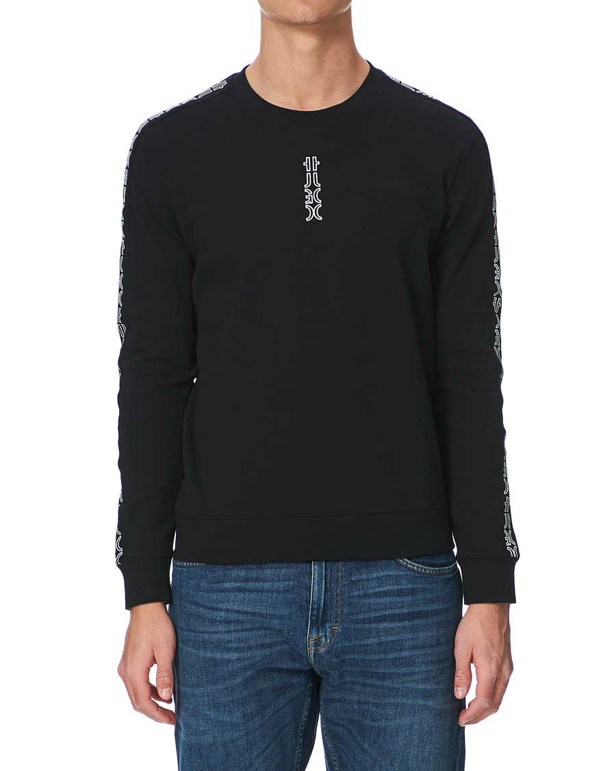 Men | Sweaters & Knitwear | HUGO | Doby Logo Sweatshirt Black