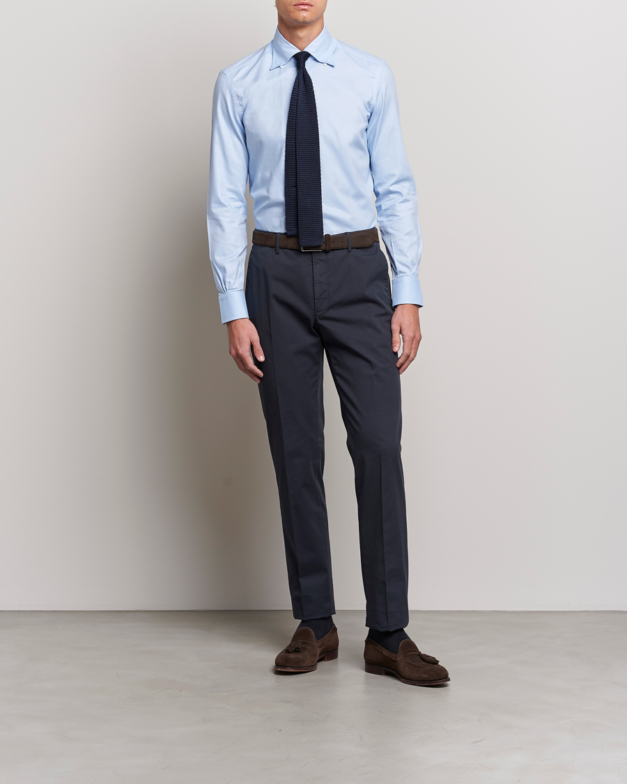 Men | Shirts | Mazzarelli | Soft Oxford Button Down Shirt Light Blue