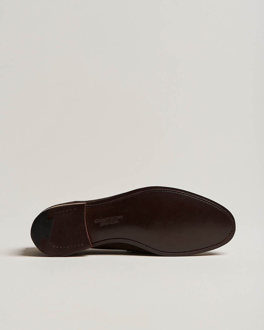Men | Loafers | Crockett & Jones | Seaton Unlined Penny Loafer Dark Oak Suede