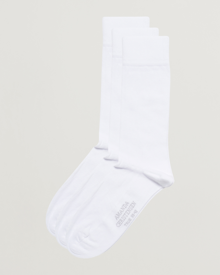 Men | Underwear & Socks | Amanda Christensen | 3-Pack True Cotton Socks White