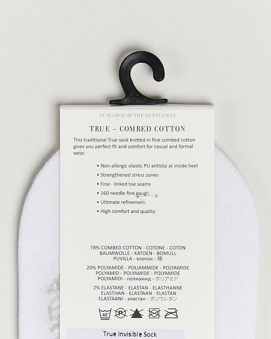 Men | Underwear & Socks | Amanda Christensen | 3-Pack True Cotton Invisible Socks White
