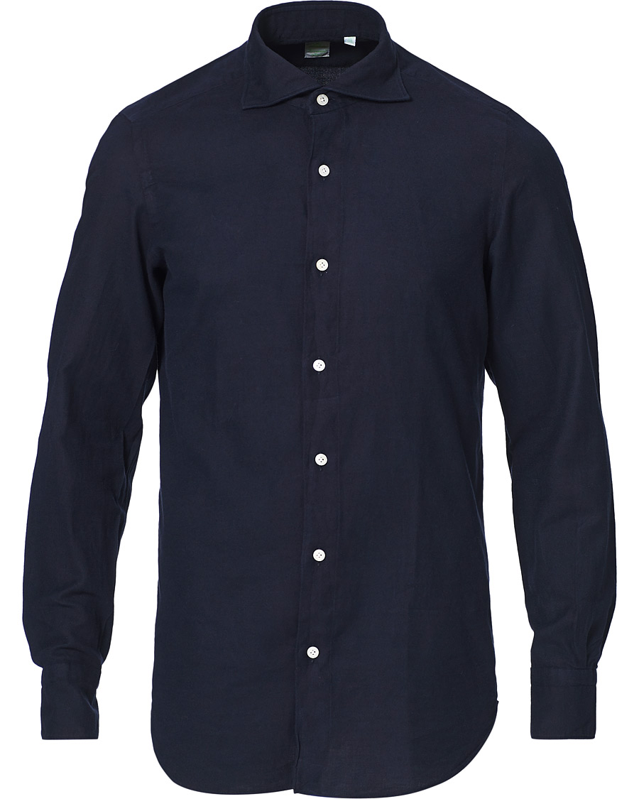 Men | Shirts | Finamore Napoli | Tokyo Slim Fit Flannel Shirt Navy