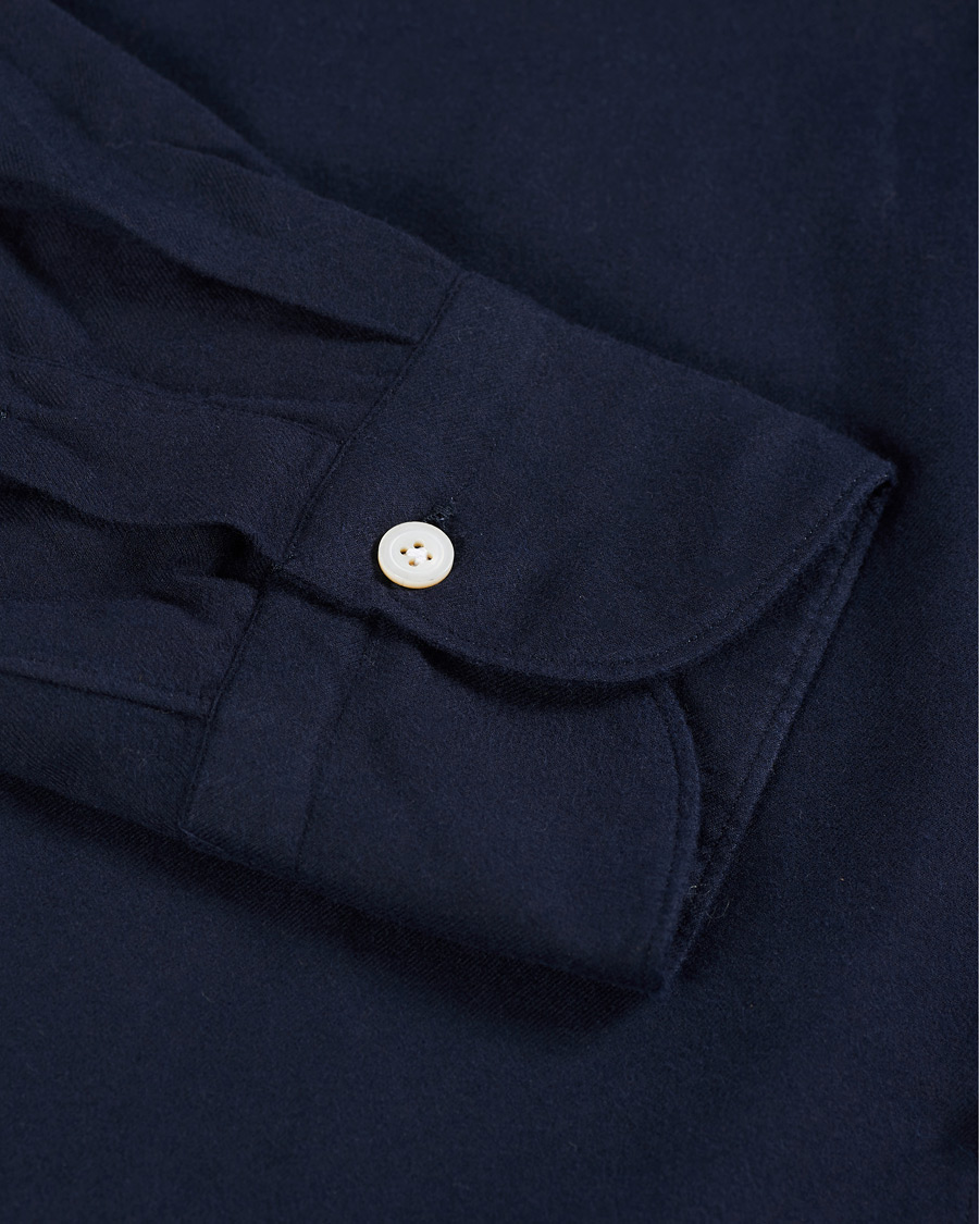 Men | Shirts | Finamore Napoli | Tokyo Slim Fit Flannel Shirt Navy