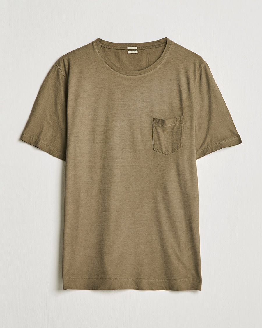 Men | T-Shirts | Massimo Alba | Panarea Watercolor T-Shirt Military