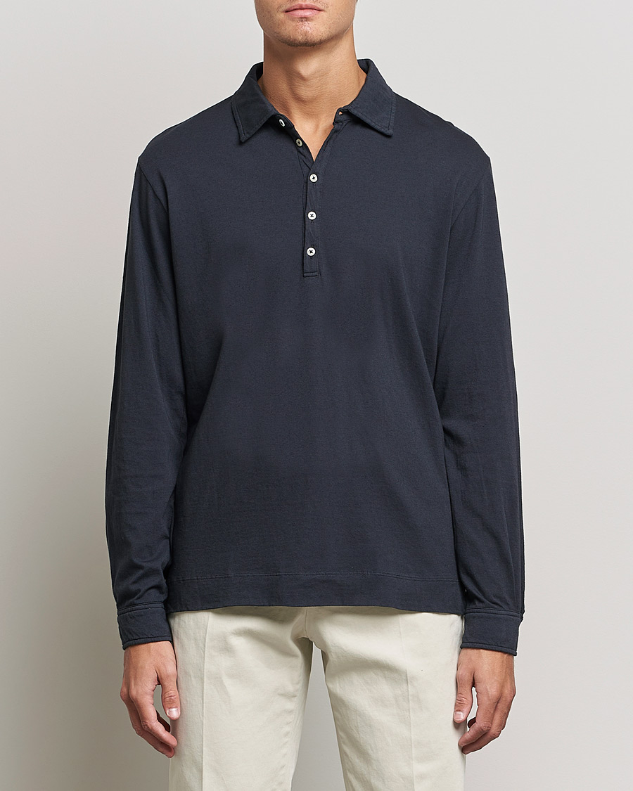 Men | Sweaters & Knitwear | Massimo Alba | Ischia Cotton/Cashmere Polo Navy
