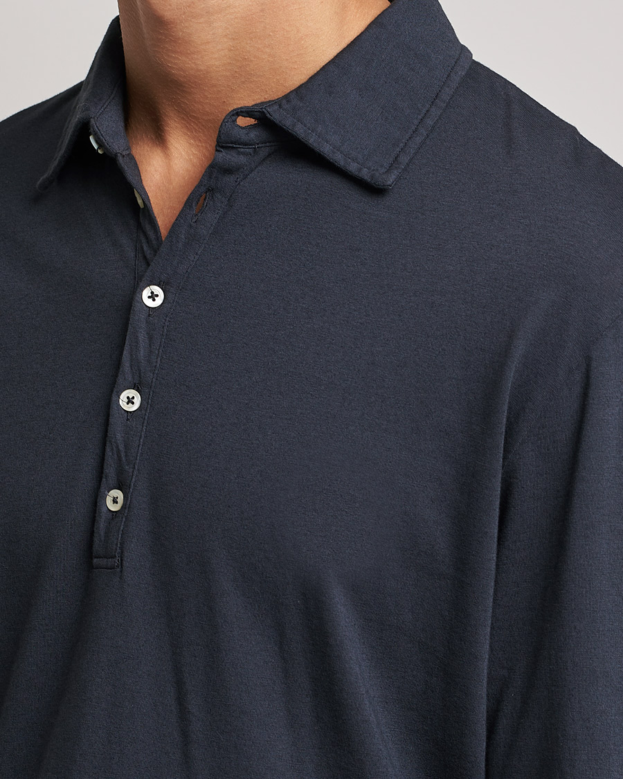 Men | Sweaters & Knitwear | Massimo Alba | Ischia Cotton/Cashmere Polo Navy