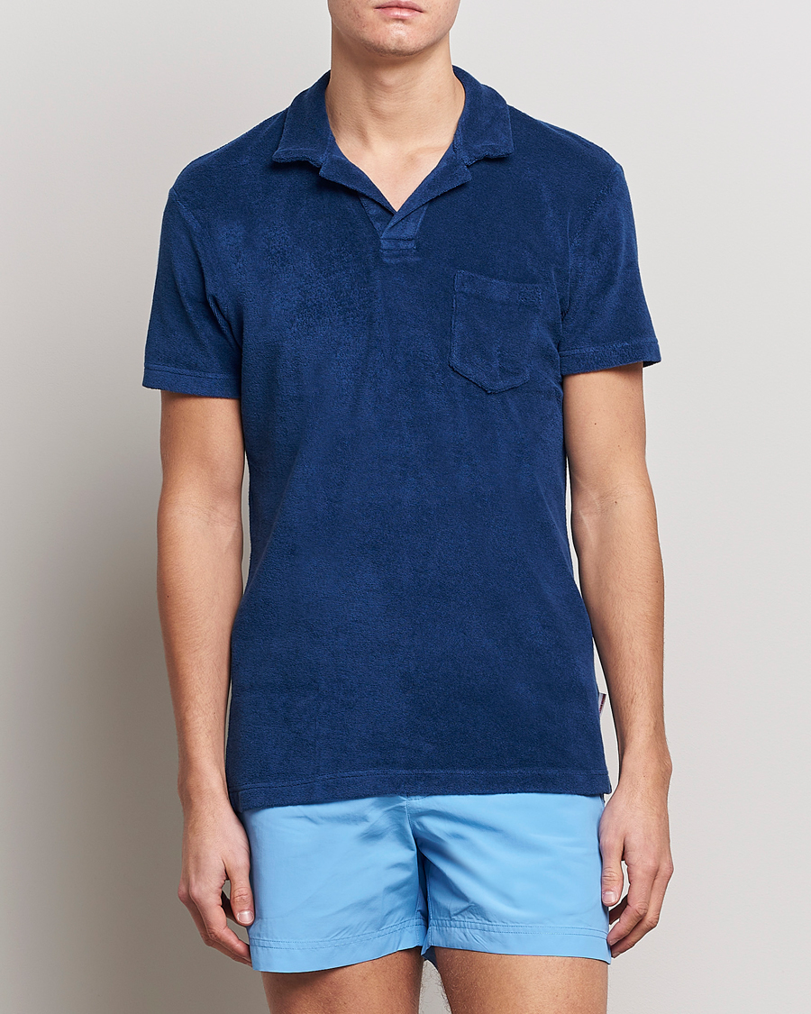 Men | Polo Shirts | Orlebar Brown | Terry Polo Blue Wash