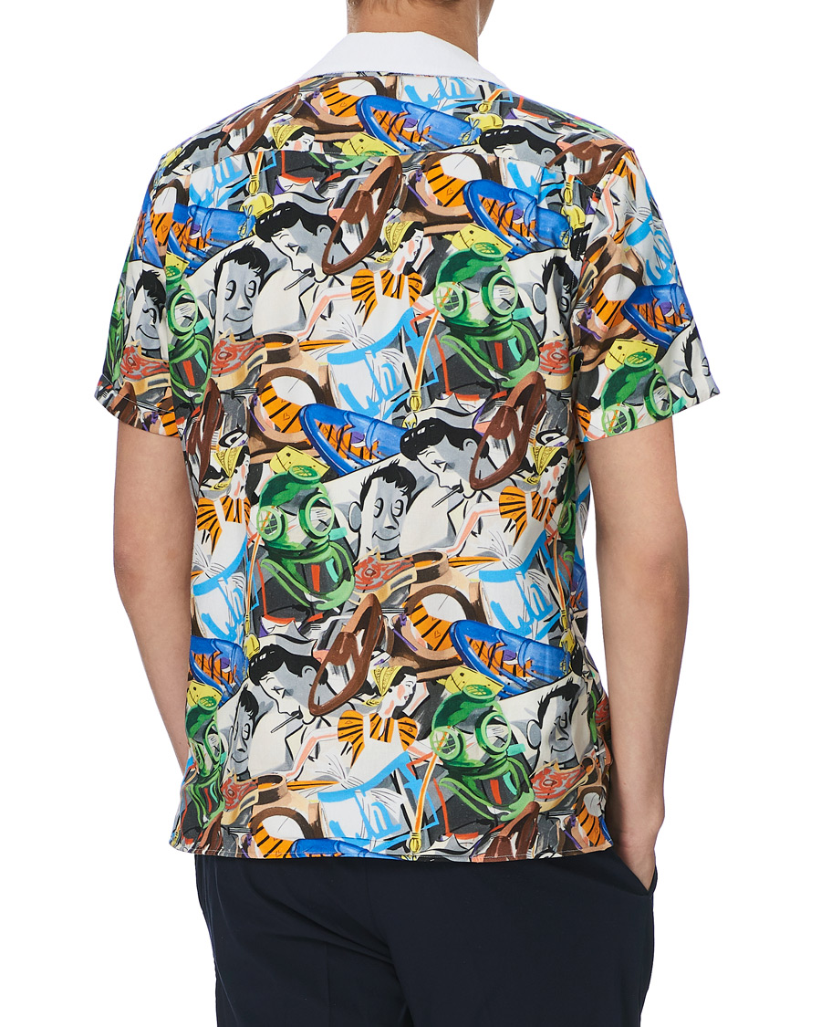 Men | Polo Shirts | Orlebar Brown | Travis Towelling x David Salle Diving Polo Multi