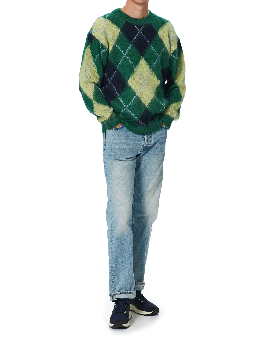Men | Sweaters & Knitwear | KENZO | Brushed Argyle Sweater Green