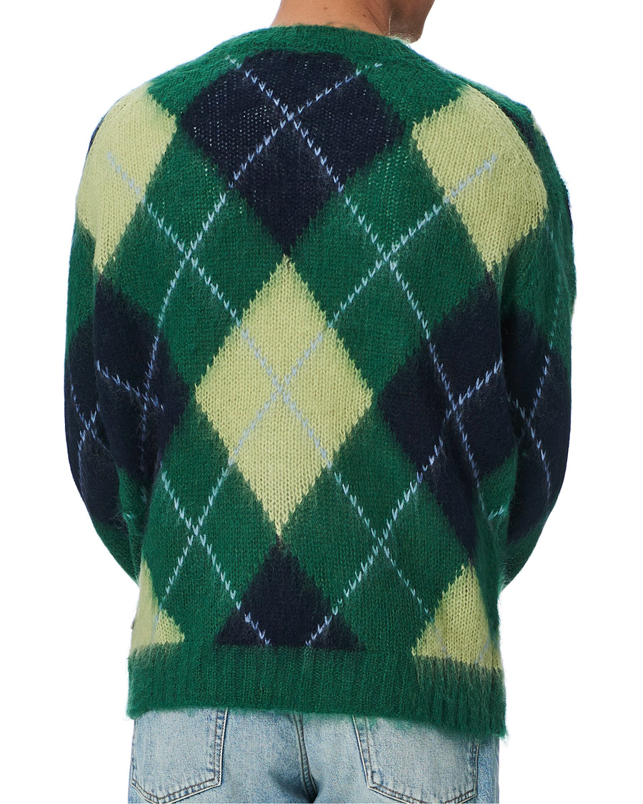 Men | Sweaters & Knitwear | KENZO | Brushed Argyle Sweater Green