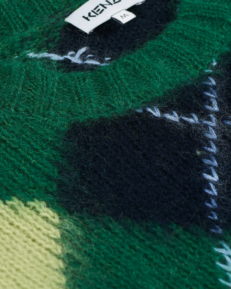 Men | Sweaters & Knitwear | KENZO | Brushed Argyle Sweater Green