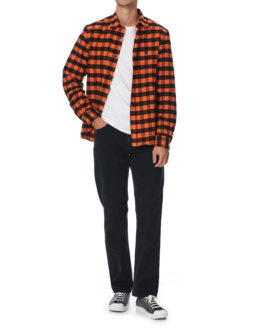 Men | Shirts | KENZO | Flannel Shirt Orange Check