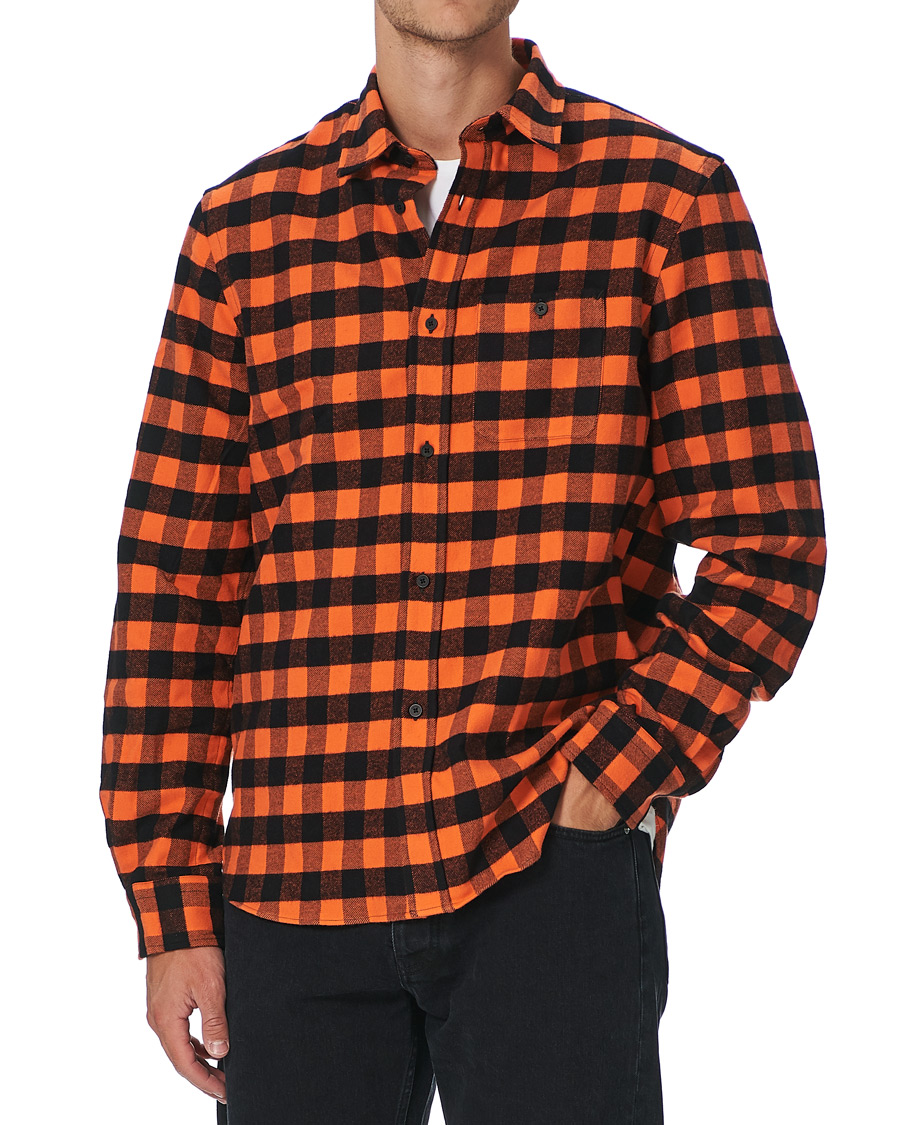 Men | Shirts | KENZO | Flannel Shirt Orange Check