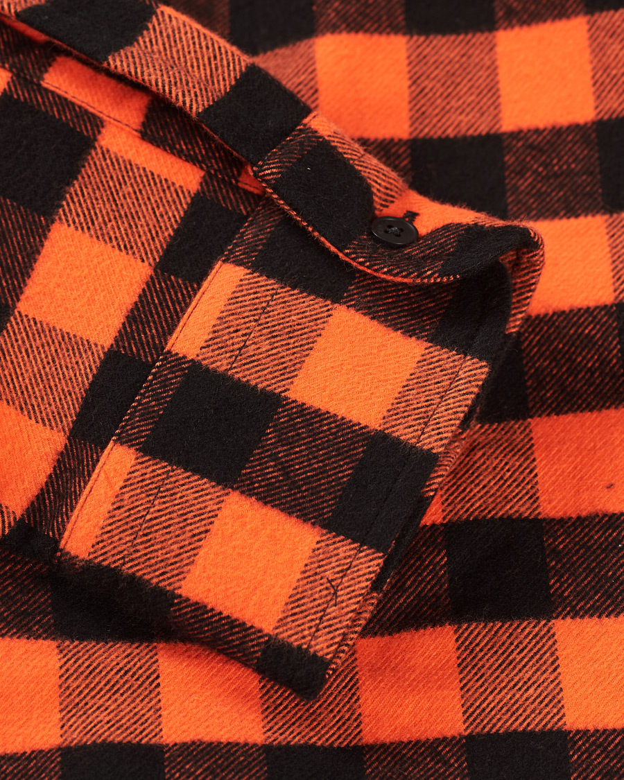 Men | Shirts | KENZO | Flannel Shirt Orange Check