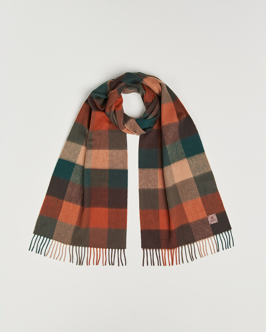 Men | Scarves | Amanda Christensen | Wool Block Check Scarf Multi