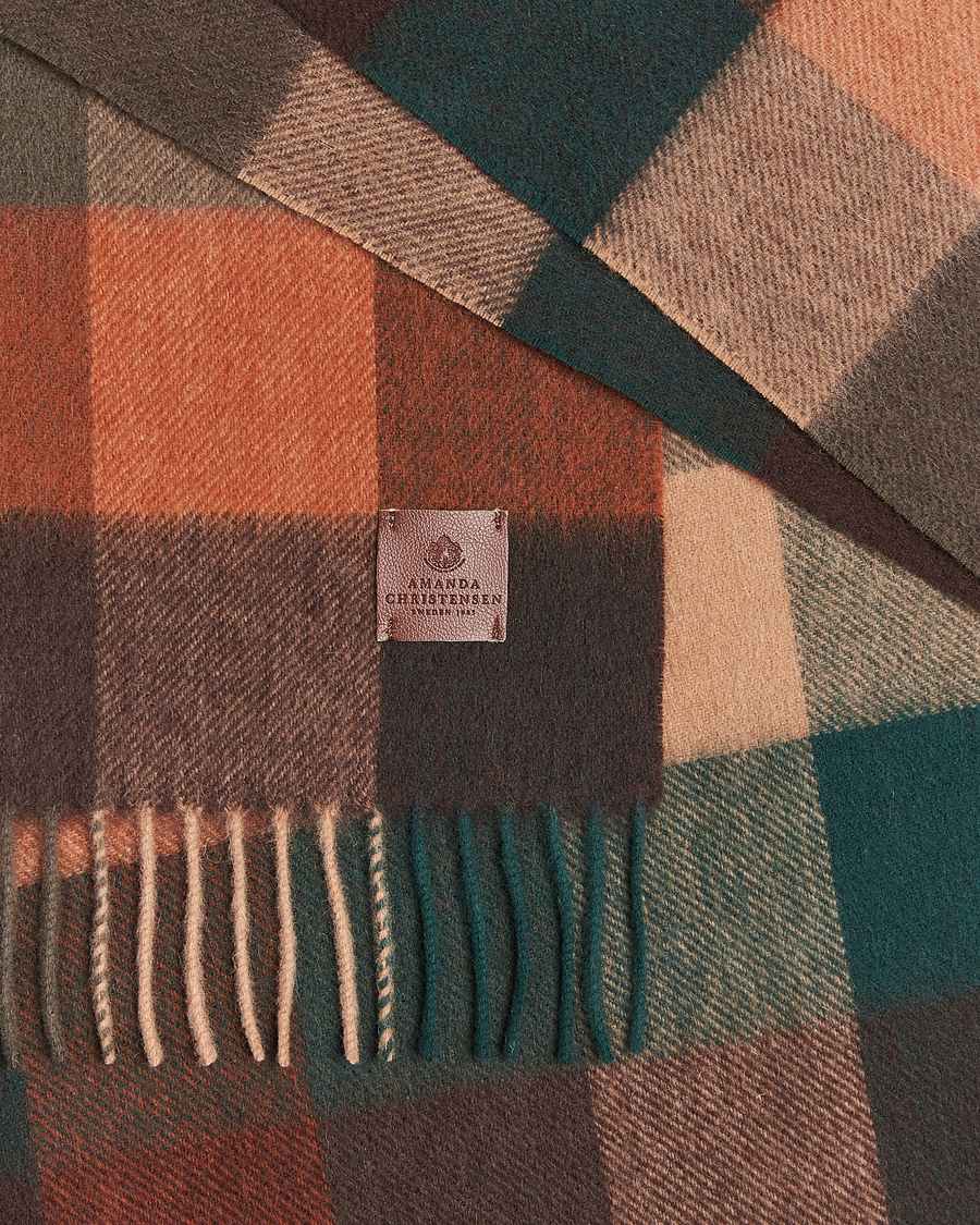Men | Scarves | Amanda Christensen | Wool Block Check Scarf Multi