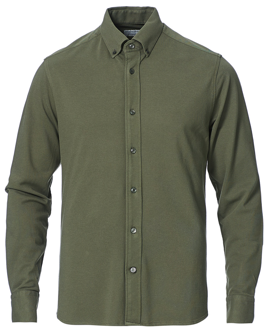 Men | Shirts | Tiger of Sweden | Fenald Piquet Shirt City Green