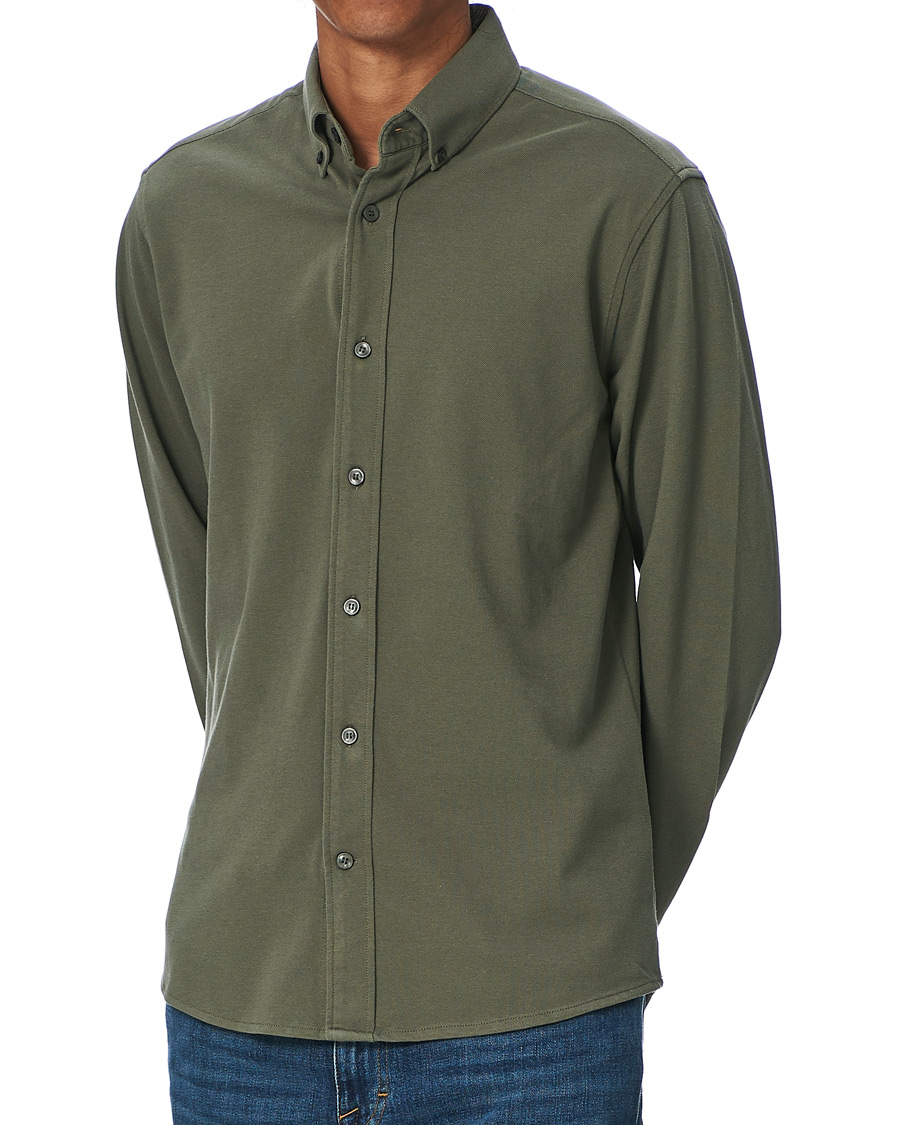 Men | Shirts | Tiger of Sweden | Fenald Piquet Shirt City Green