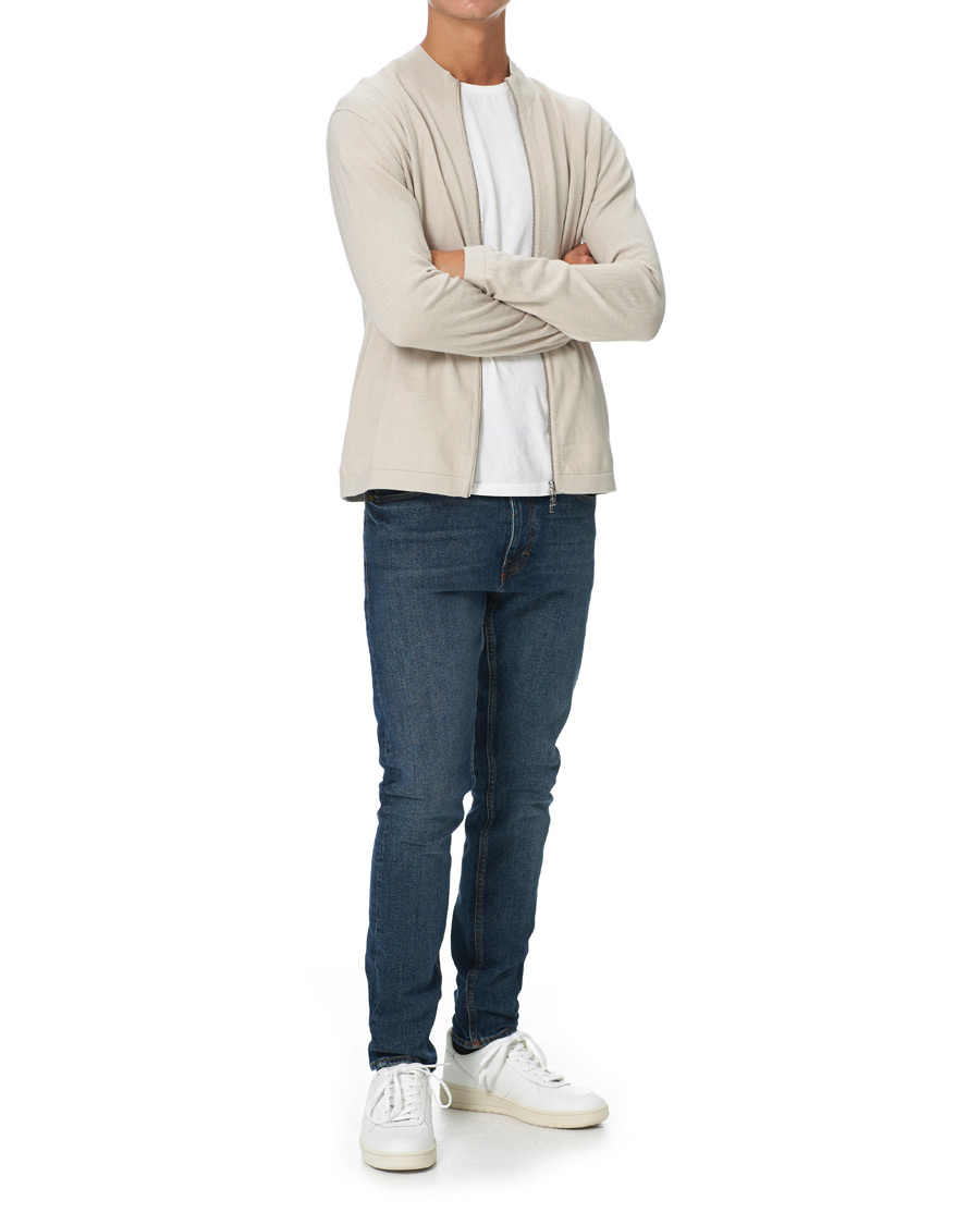 Men | Sweaters & Knitwear | Tiger of Sweden | Kylen Cotton/Merino Zip Moonbeam