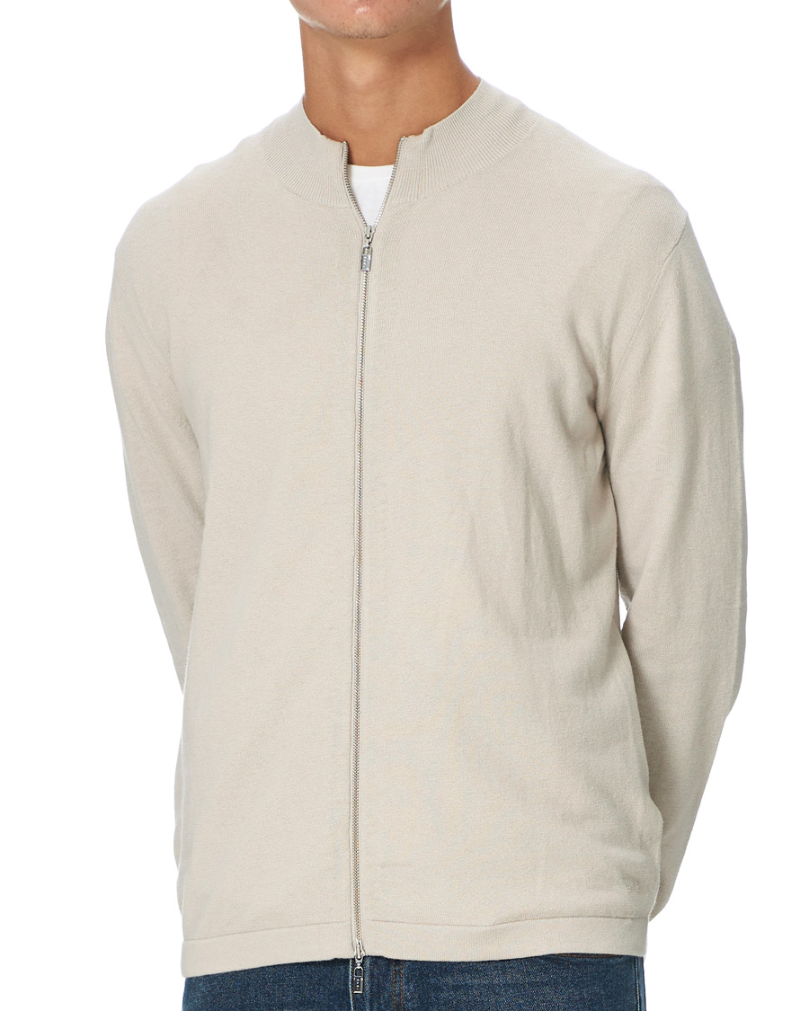 Men | Sweaters & Knitwear | Tiger of Sweden | Kylen Cotton/Merino Zip Moonbeam