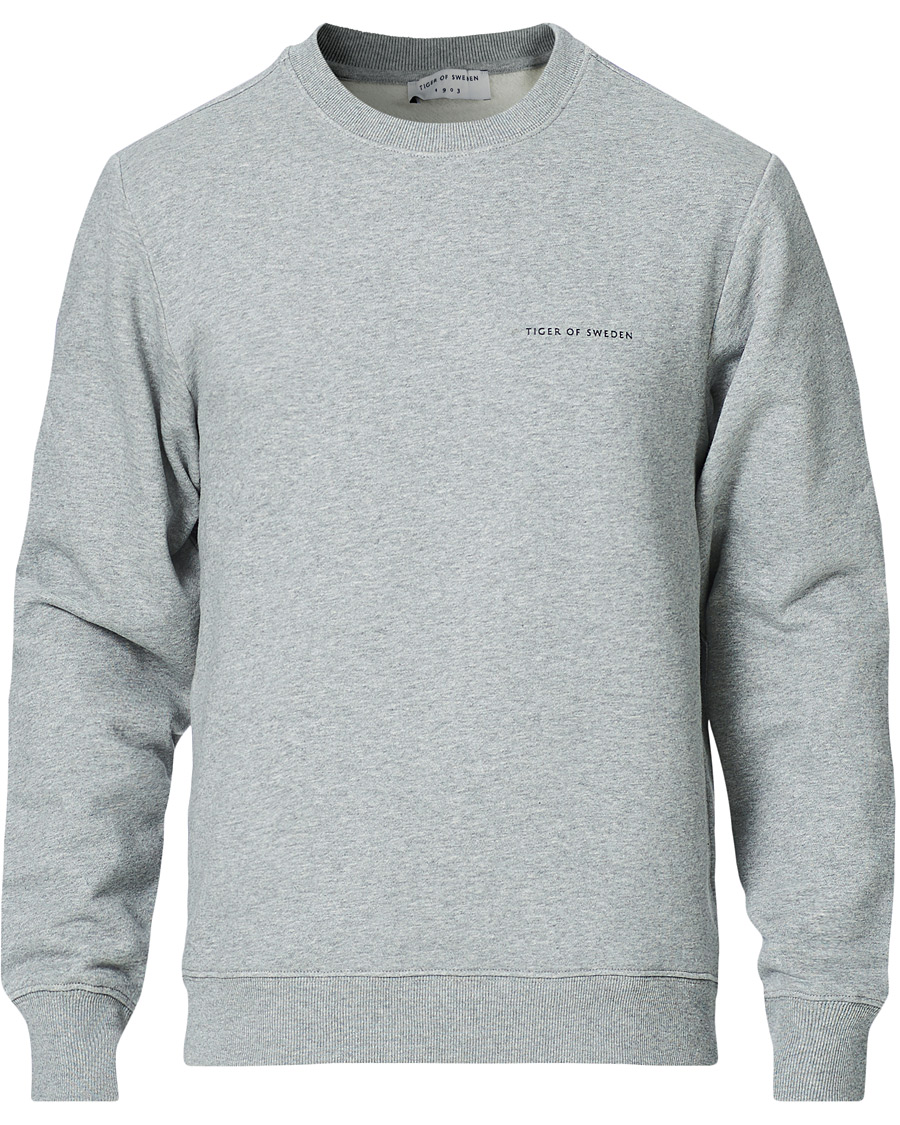 Men | Sweaters & Knitwear | Tiger of Sweden | Emerson Cotton Sweatshirt Mid Grey Mel