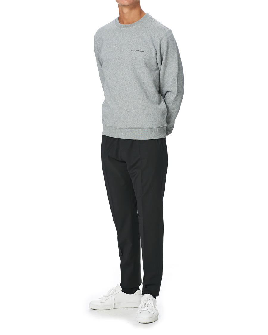 Men | Sweaters & Knitwear | Tiger of Sweden | Emerson Cotton Sweatshirt Mid Grey Mel