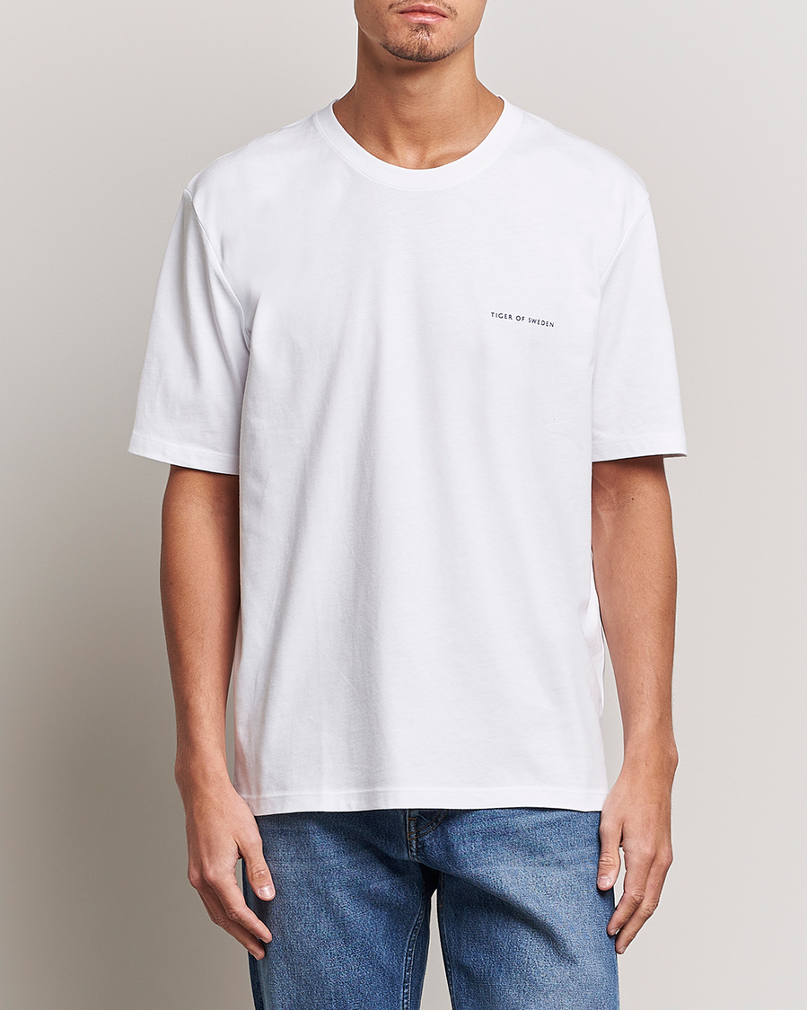 Men | T-Shirts | Tiger of Sweden | Pro Cotton Logo Tee Bright White