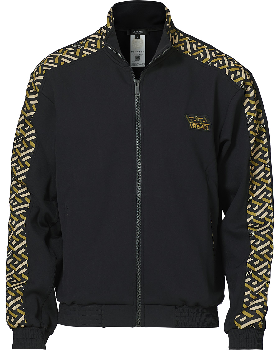 Men | Sweaters & Knitwear | Versace | Monogram Zip Sweater Black