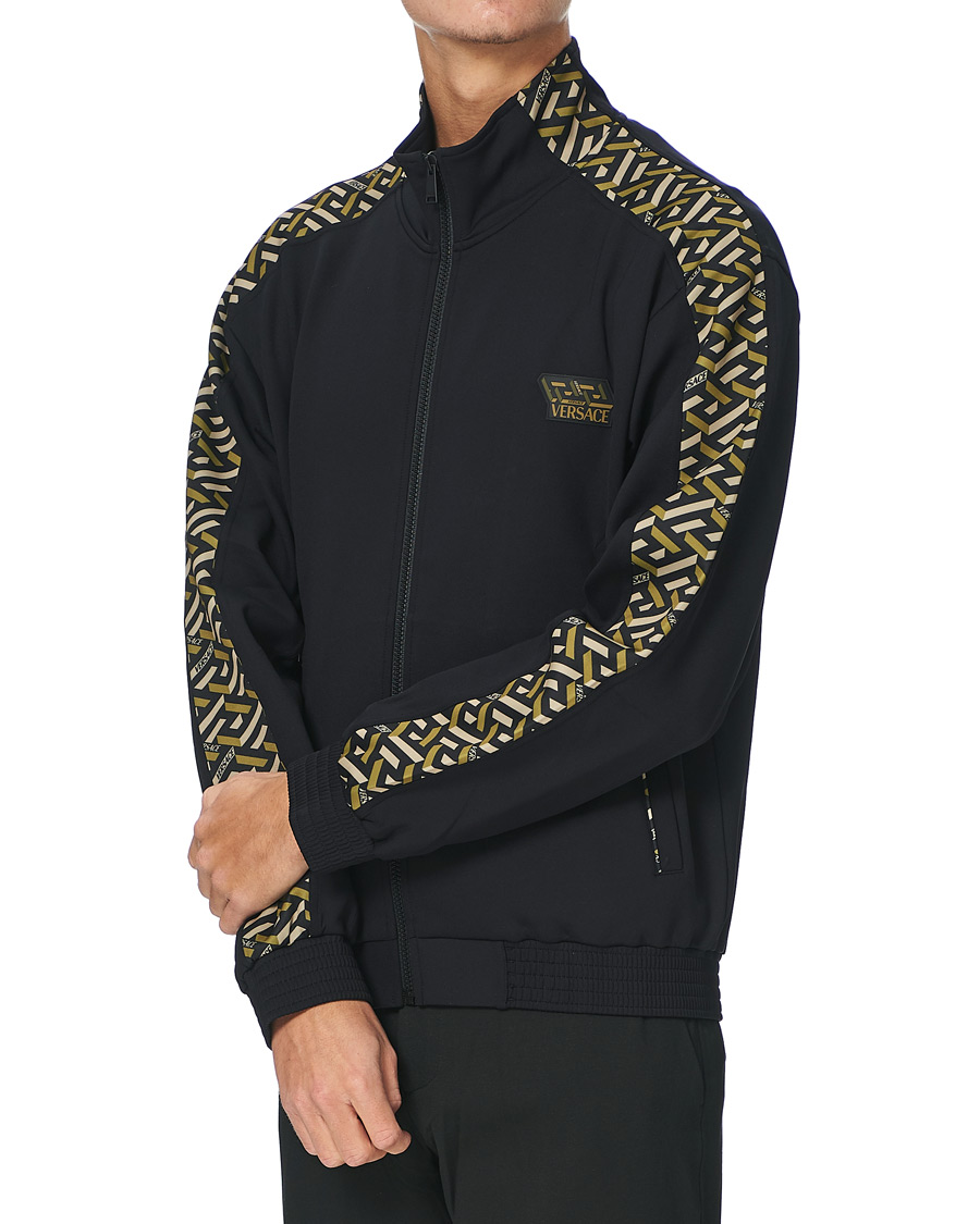 Men | Sweaters & Knitwear | Versace | Monogram Zip Sweater Black
