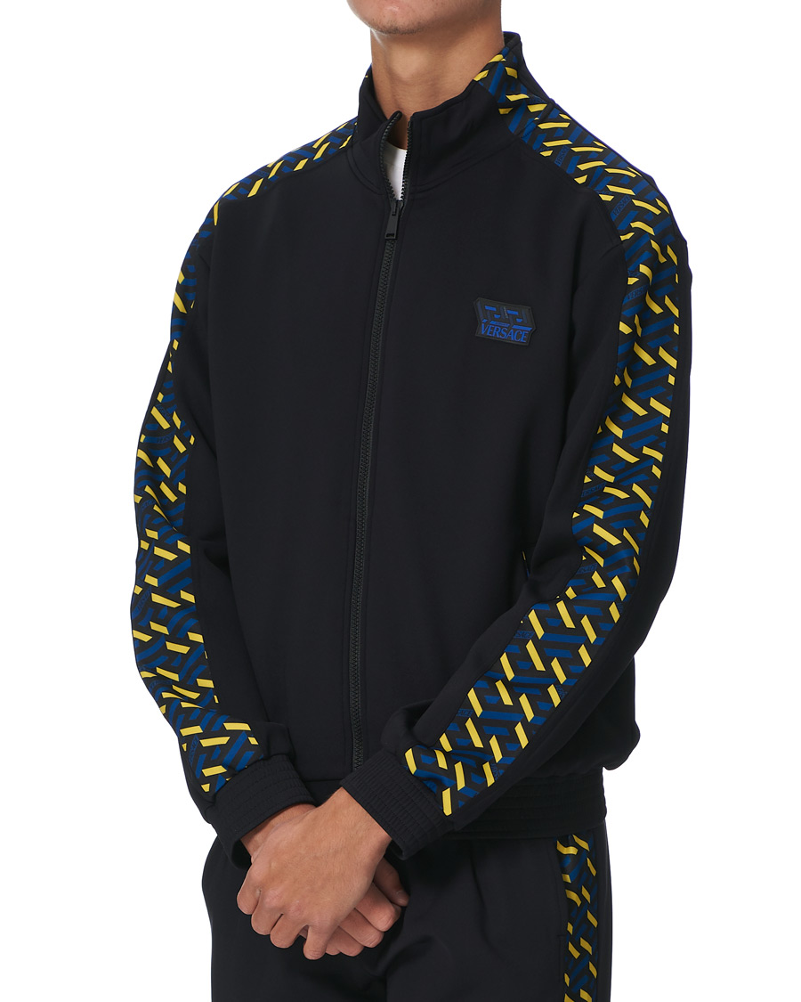 Men | Sweaters & Knitwear | Versace | Monogram Zip Sweater Navy