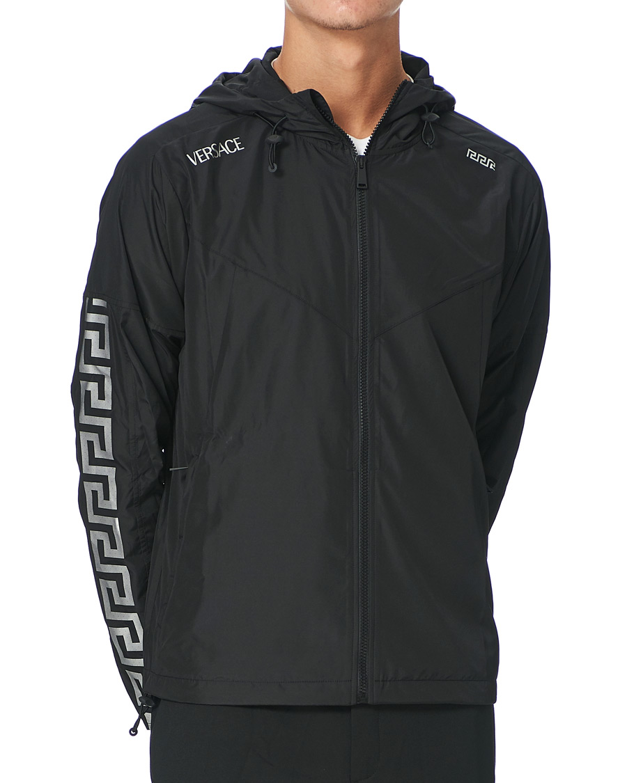 Men | Coats & Jackets | Versace | Monogram Hooded Jacket Black