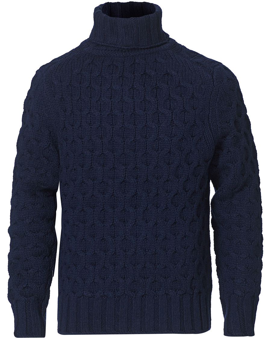 Men | Sweaters & Knitwear | Morris Heritage | Heritage Vincenzo Rollneck Navy