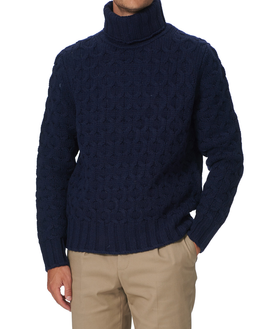 Men | Sweaters & Knitwear | Morris Heritage | Heritage Vincenzo Rollneck Navy
