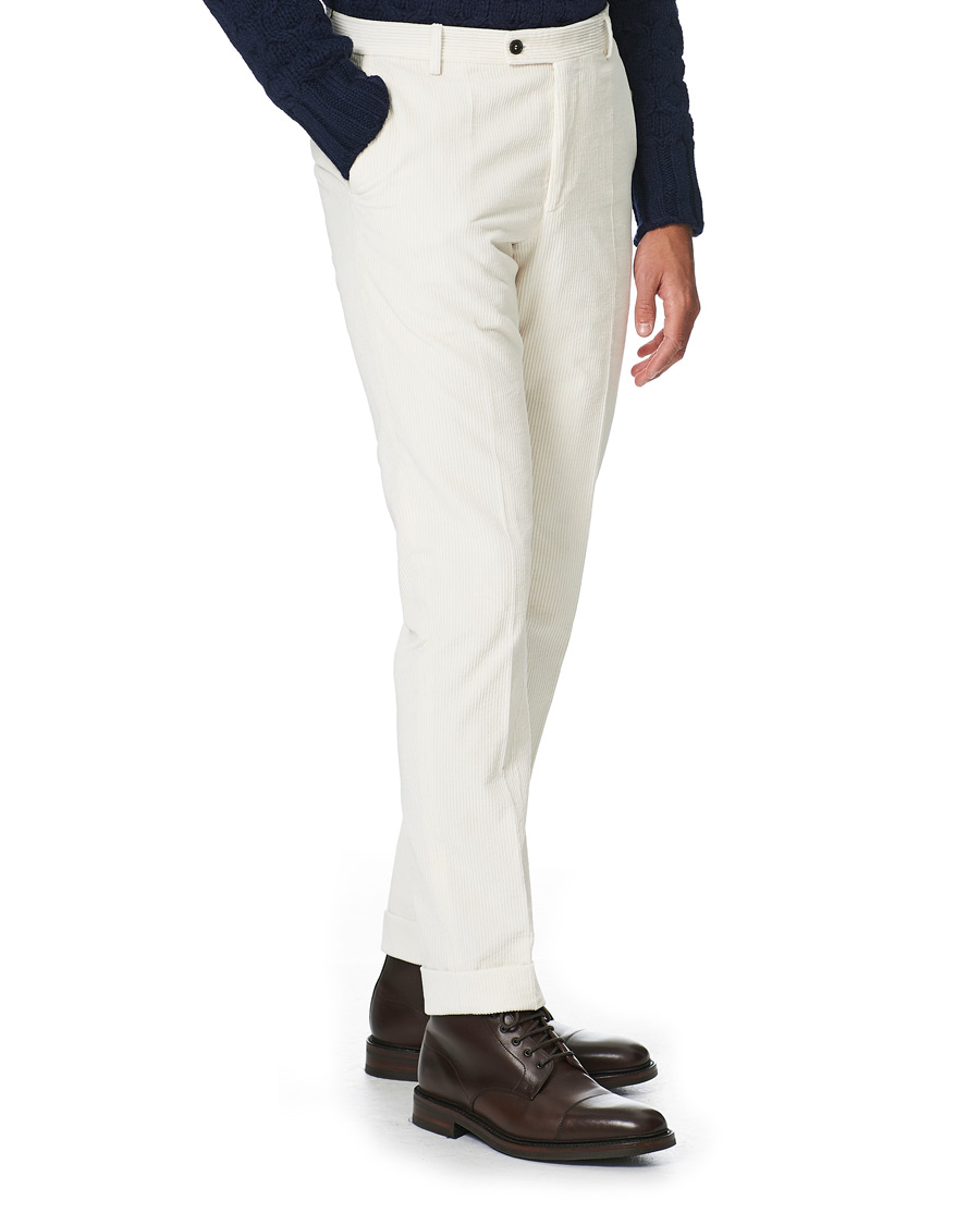 Men | Trousers | Morris Heritage | Jack Corduroy Trousers Off White