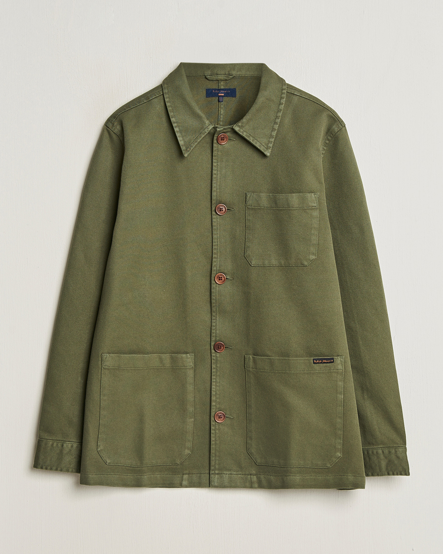 Men | Shirts | Nudie Jeans | Barney Worker Overshirt Olive