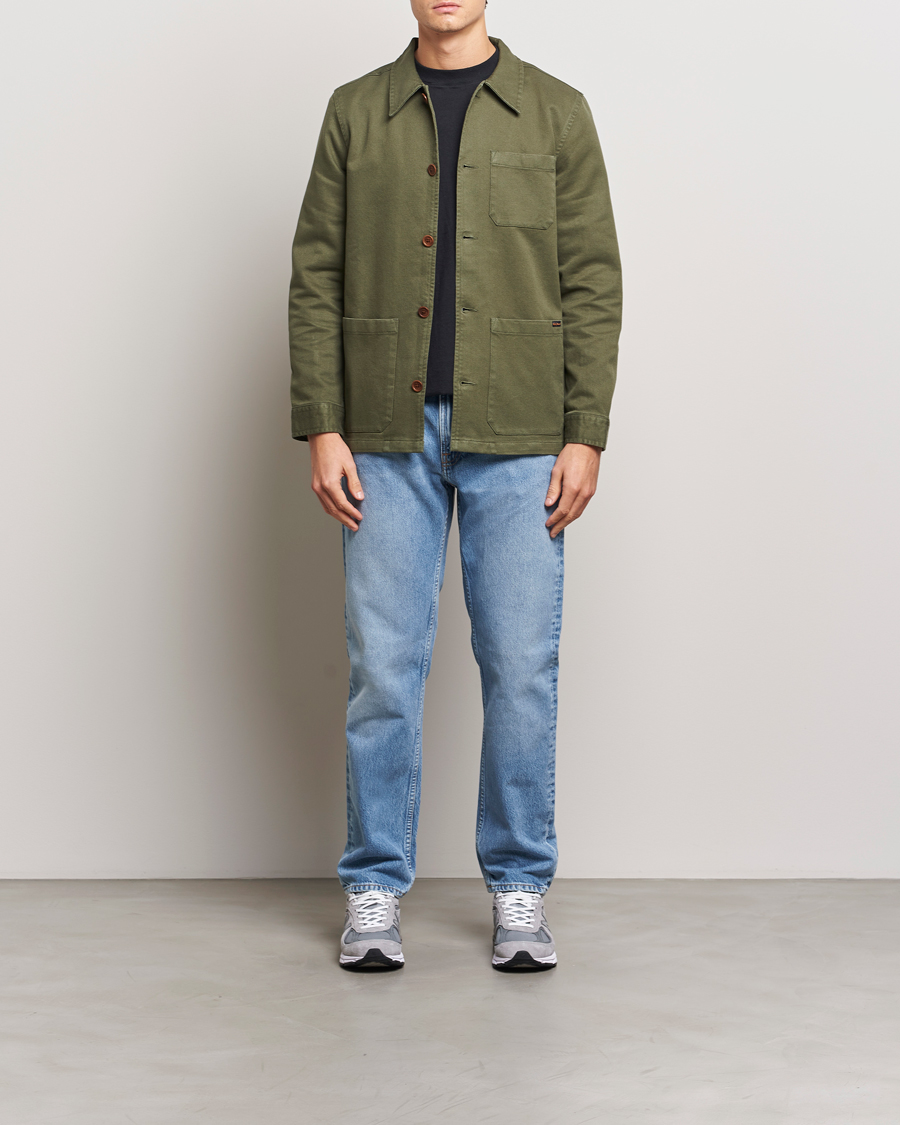 Men | Shirts | Nudie Jeans | Barney Worker Overshirt Olive