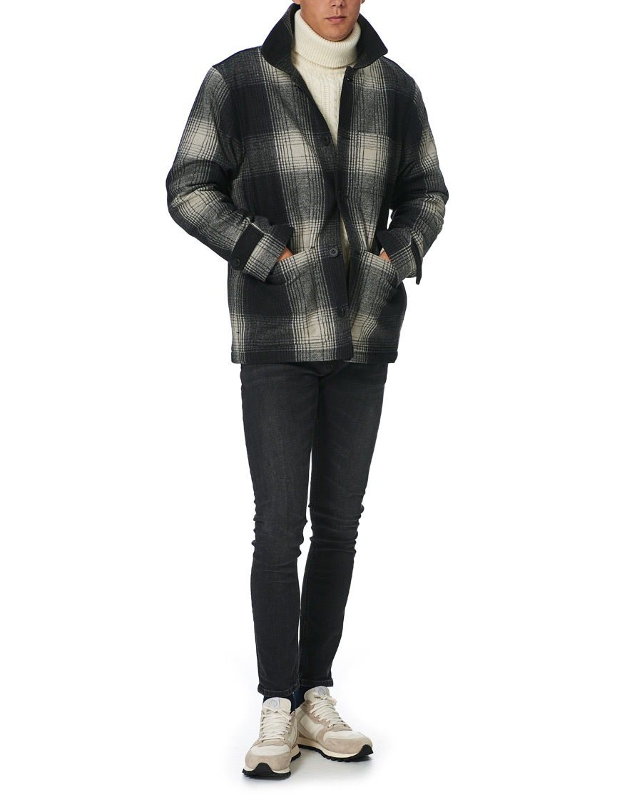 Men | Coats & Jackets | Nudie Jeans | Mangan Shadow Check Lumber Jacket Black/Grey
