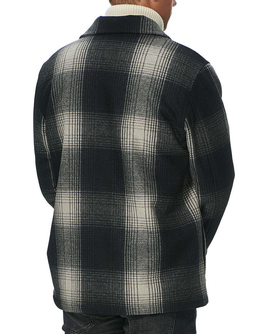 Men | Coats & Jackets | Nudie Jeans | Mangan Shadow Check Lumber Jacket Black/Grey
