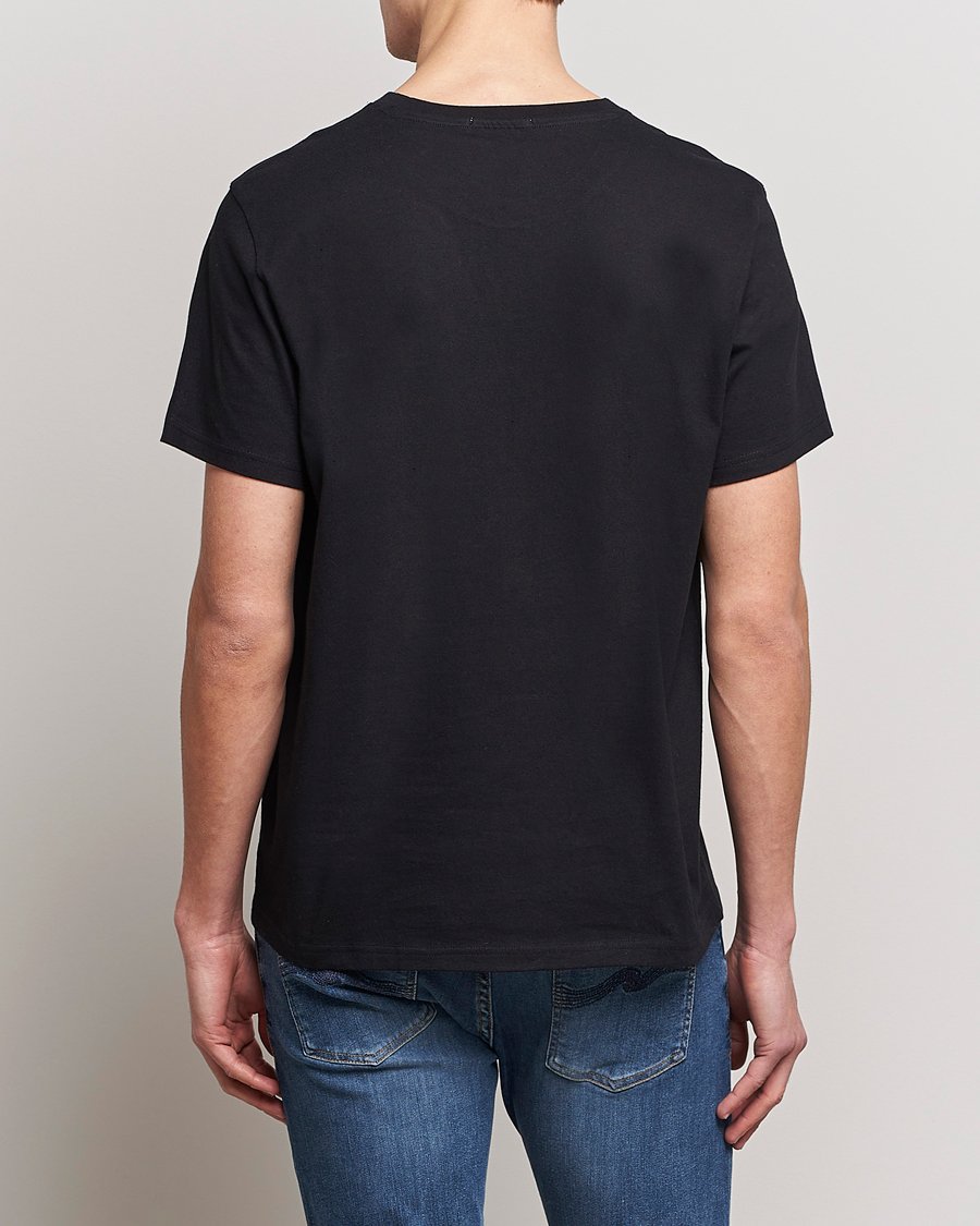 Men | T-Shirts | Nudie Jeans | Roy Logo Crew Neck Tee Black