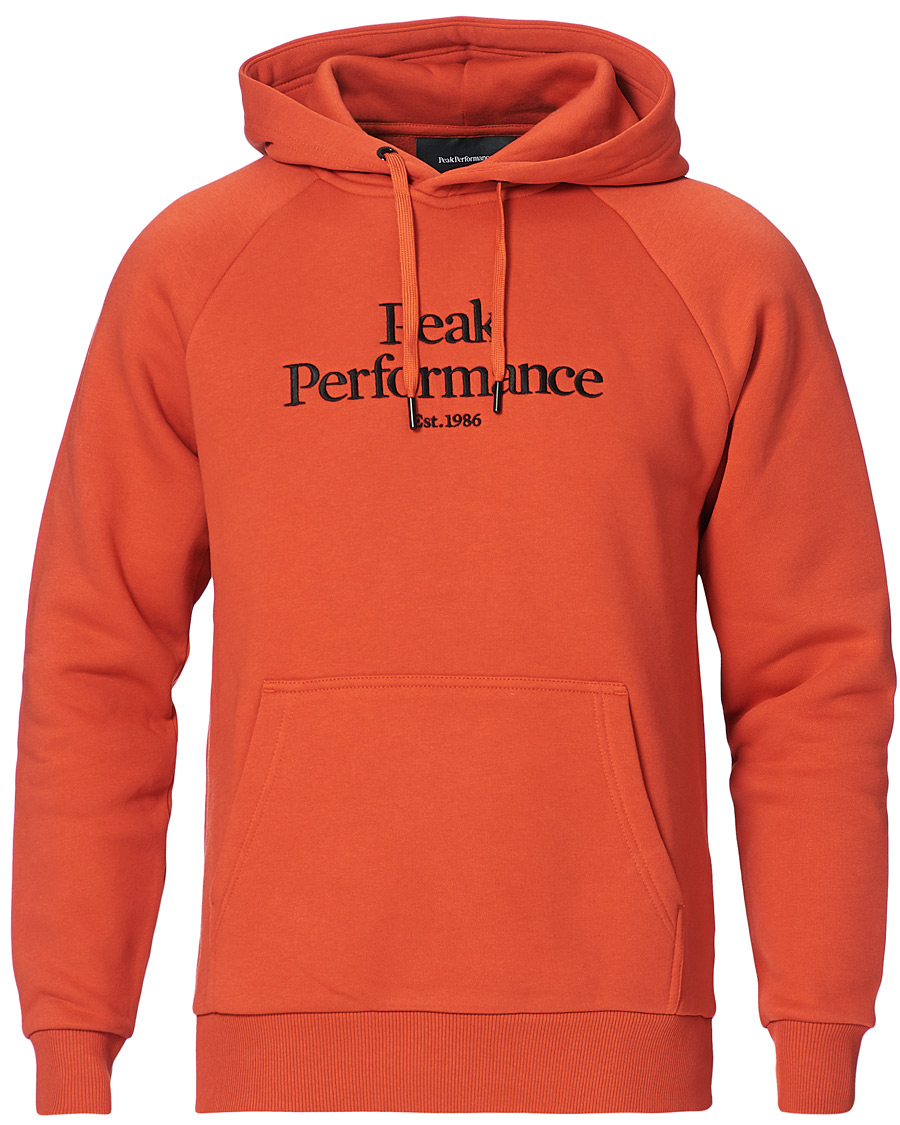 Men | Sweaters & Knitwear | Peak Performance | Original Logo Hoodie Orange