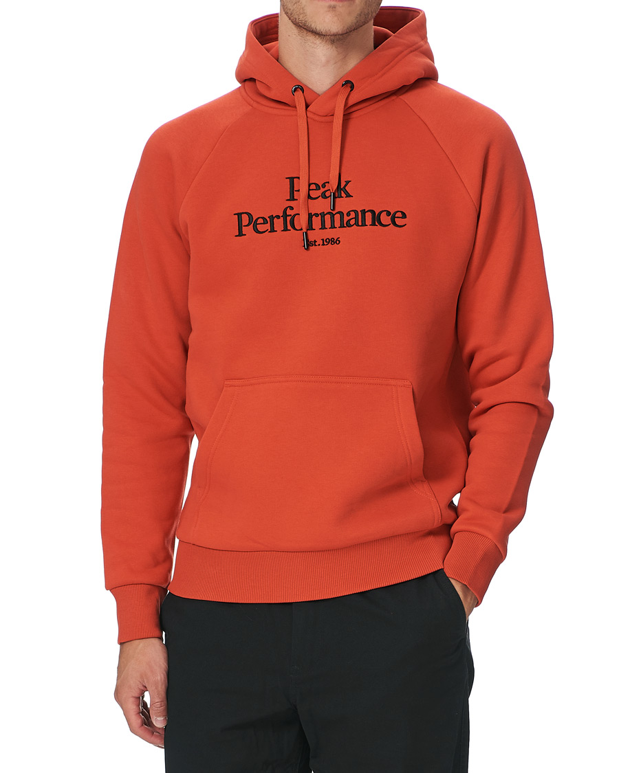 Men | Sweaters & Knitwear | Peak Performance | Original Logo Hoodie Orange