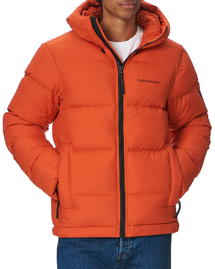 Men | Coats & Jackets | Peak Performance | Rivel Down Hooded Jacket Orange
