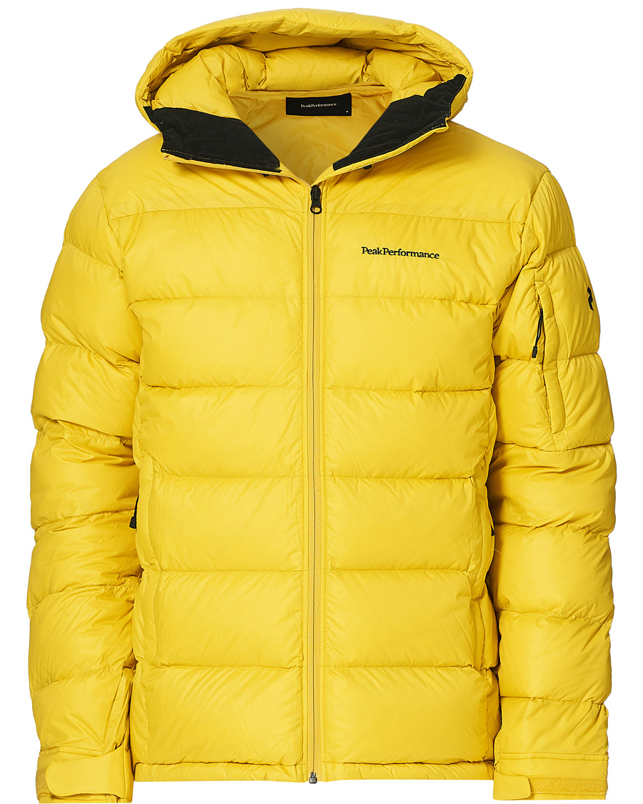 Men | Coats & Jackets | Peak Performance | Frost Down Hooded Jacket Trek Yellow