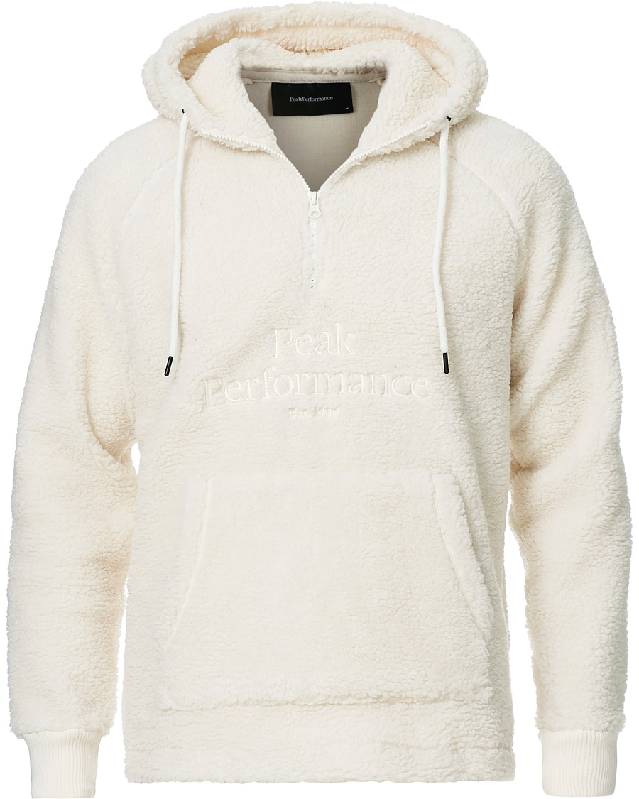 Men | Sweaters & Knitwear | Peak Performance | Original Pile Zip Hood Off white