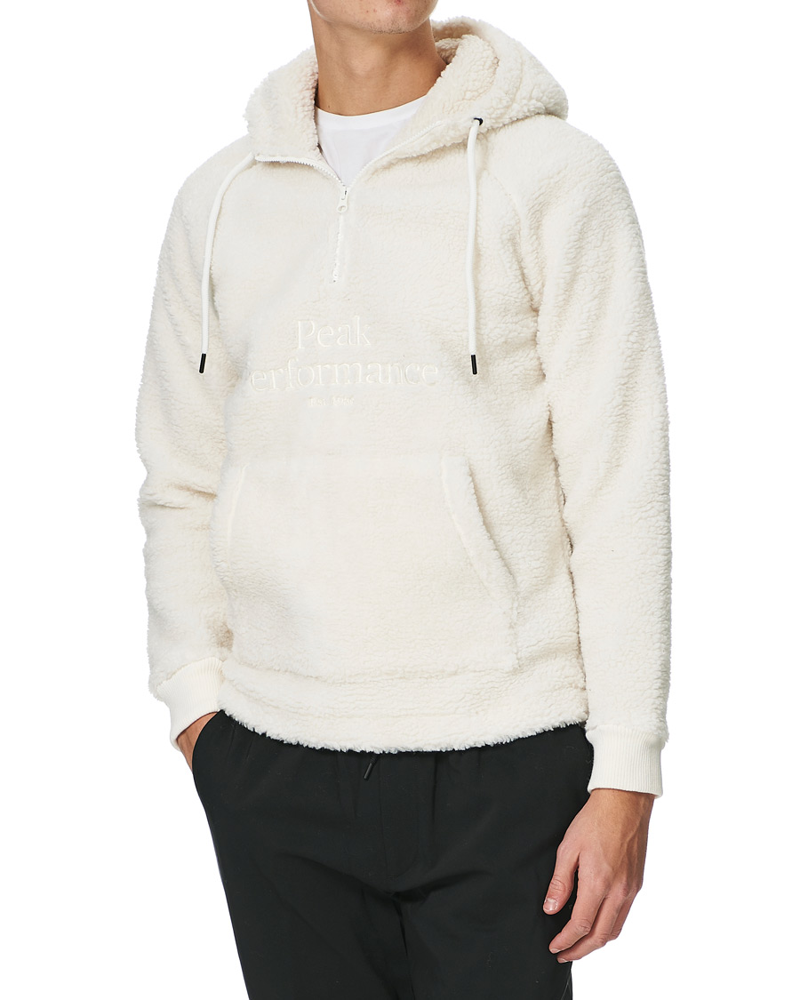 Men | Sweaters & Knitwear | Peak Performance | Original Pile Zip Hood Off white