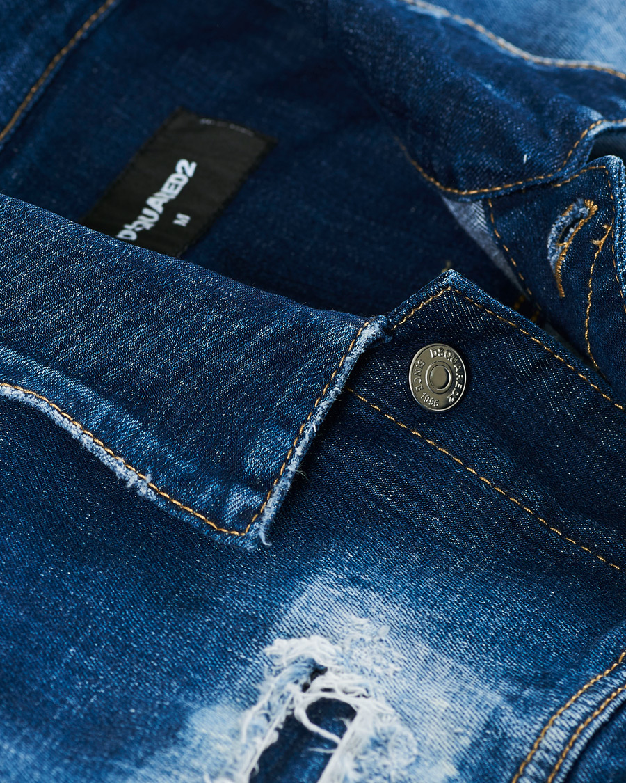 Men | Coats & Jackets | Dsquared2 | Ripped Denim Jacket Indigo