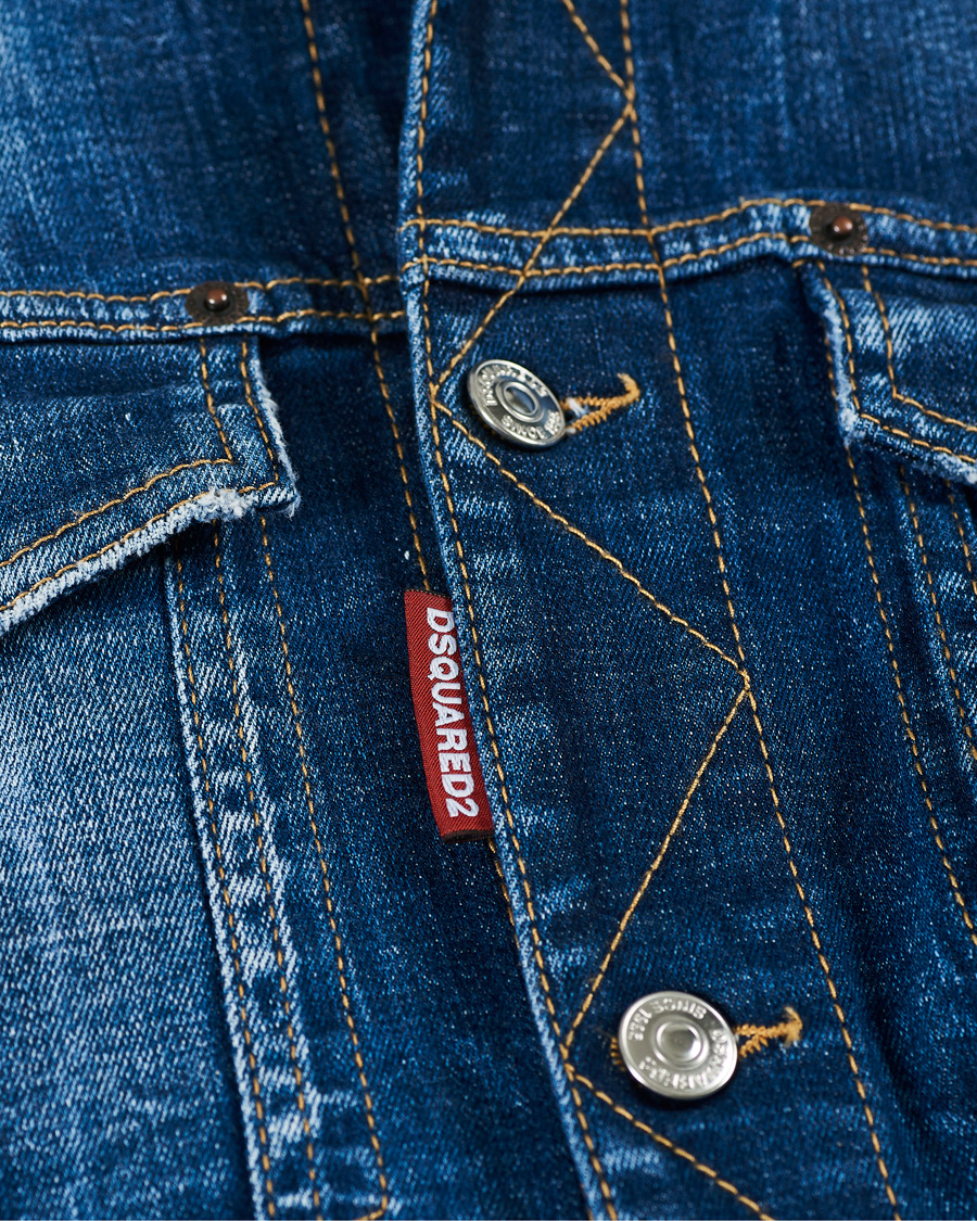 Men | Coats & Jackets | Dsquared2 | Ripped Denim Jacket Indigo