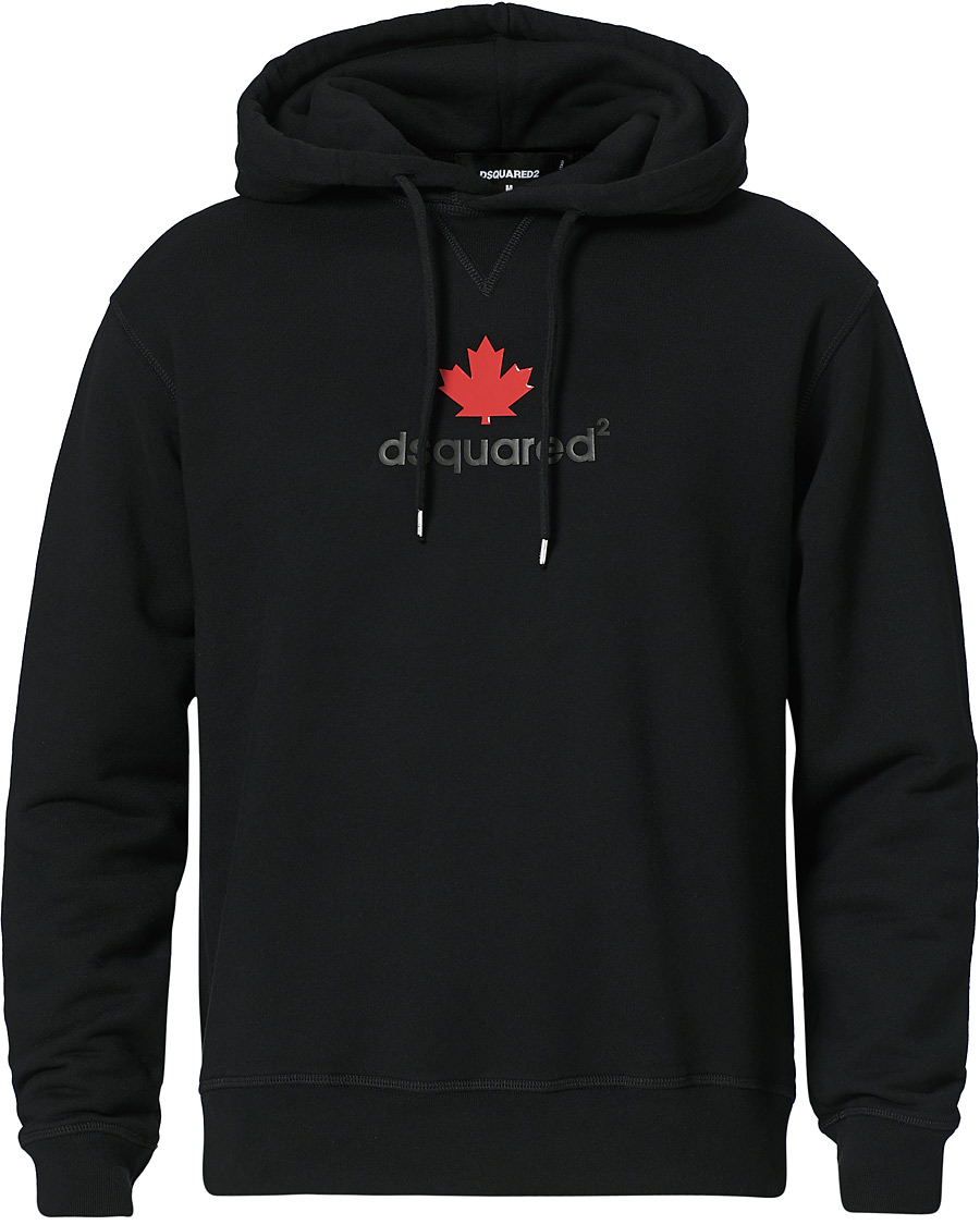 Men | Sweaters & Knitwear | Dsquared2 | Mini D2 Leaf Hoodie Black