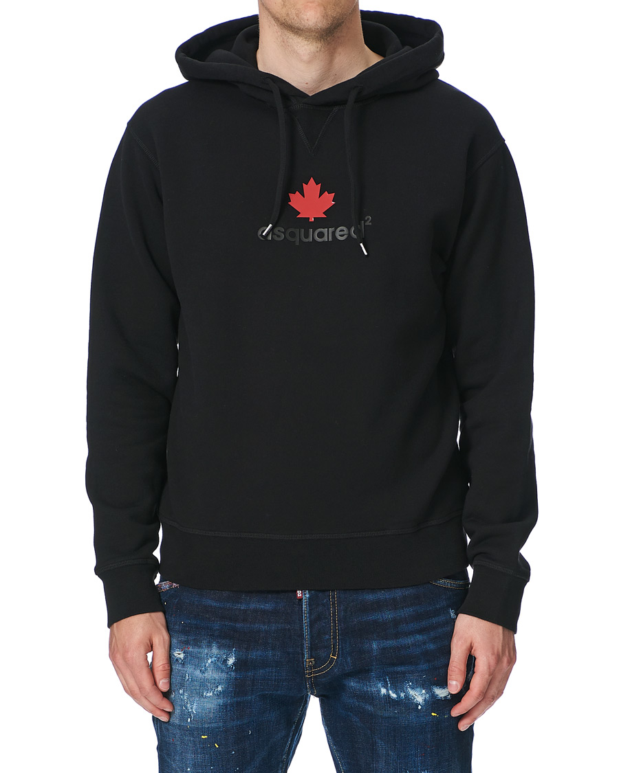 Men | Sweaters & Knitwear | Dsquared2 | Mini D2 Leaf Hoodie Black